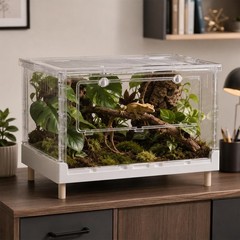 30 Gal Reptile Tank Front Opening Double Lock Foldable for Snake Lizard