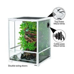 OIIBO 30 Gallon Reptile Tank 18″ x 18″ x 24″ Reptile Terrarium, Full View Gla…