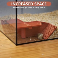 Hermit Crab Underground Hideout Cave Corner 3 In 1 Habitat Shelter Toy Brown