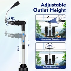 AQQA Electric Sponge Filter for Aquarium, Quiet USB Powered Fish Tank Sponge …