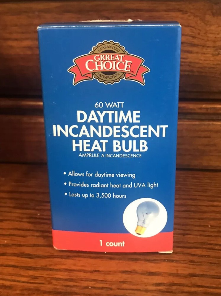 60 Watt Daytime Incandescent Reptile Heat Bulb ~ Grreat Choice Brand