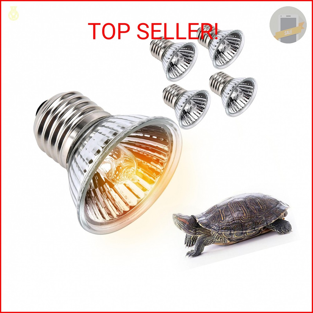 50W UVA+UVB Reptile Heat Lamp, 4 Pack Heat Lamp Light Bulbs for Reptiles, Amphib