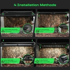 12W UVB Reptile Light Strip with Dimming, Remote Control & 24/7 Timer for Bearde