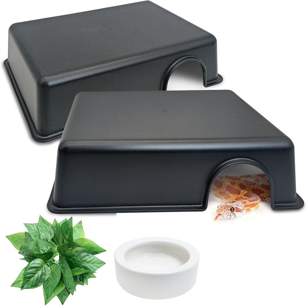 Reptile Hide Box 4 Pcs Leopard Gecko Hide Snake Hideout Reptile Hides
