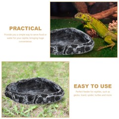 Turtle Disc Reptile Water Tray Lizard Feeding Bowl Food Small Dish