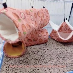 Rat Ferret Hammock Toys Cage Accessories, Guinea Pig Hideout Tunnel, Warm Bed…