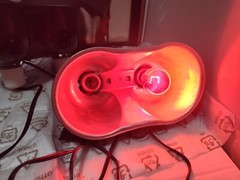 (Only One Red Bulb INCLUDED) Two Zoo Med Combo Deep Dome Dual Lamp Fixture