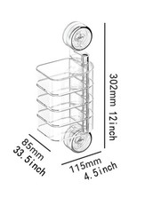 4-Layer Rotating Transparent Suction Cups Wall Mounted Organizer for Small It…