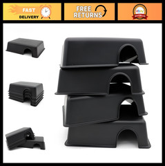 Large Reptile Hide Box – Snake & Gecko Shelter, Secure & Safe, 4 Pack (Black)