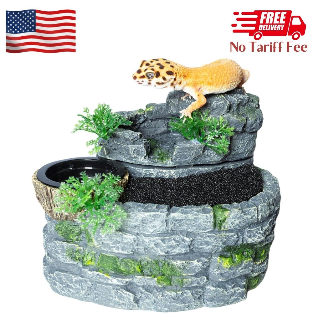 500ML Reptile Waterfall Fountain, Reptile Water Drinking Fountain