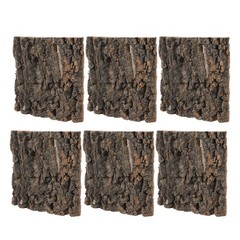 6Pcs Reusable Natural Cork Bark Panels Reptile Tank Background Coffee Color