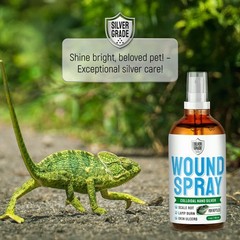 Reptile Wound Care Spray with Silver – for Wounds, Cuts, Scale Rot, Burns,