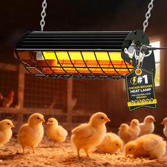 300W Heat Lamp for Poultry – 2PCS Adjustable Carbon Fiber Coop Heater