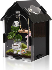 Jumping Spider Enclosure Kit, 3.15×3.15×5.6 Inch Acrylic Terrarium with Magnetic