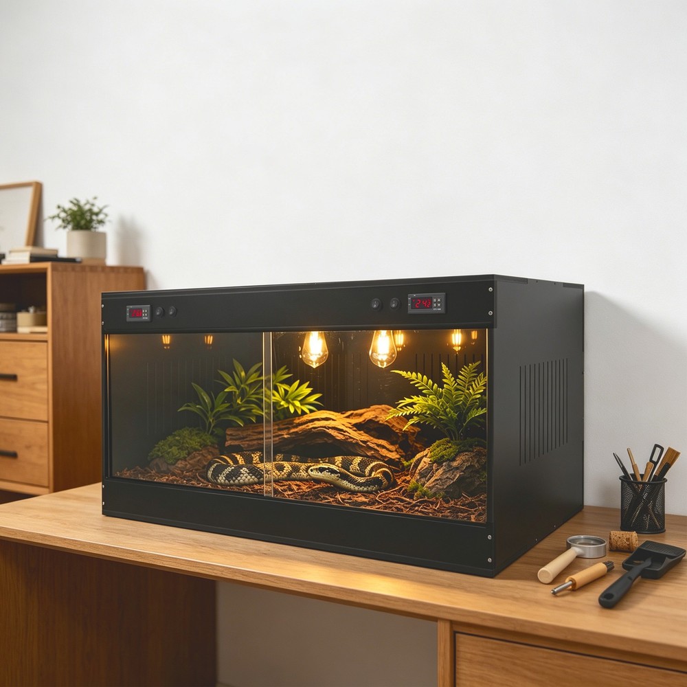 100x50x50cm PVC Reptile Enclosure, Reptile Terrarium with Temperature Controll