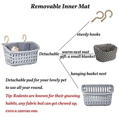 JWShang Rat Hammock for Cage, Chew Proof Hanging Basket Bed with Sturdy Hooks…
