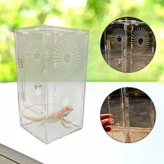Acrylic Small Reptile Habitat Display Enclosure 15x15x30cm Breeding Box