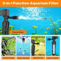 hygger Aquarium U-V Filter for 10-40 Gallon Tank, Submersible 12W Pump Filter…