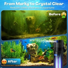 Flexzion Aquarium Filter U-V, 200 Gallon Fish Tank Filter with U-V Light for …