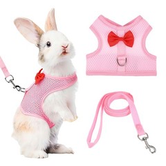 Rabbit Harness and Leash Small Pet Cute Vest Harness Leash M Pink