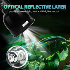 Reptile Light Fixture with Dimming Thermostat & Timer, Aluminum 5.5inch Deep …