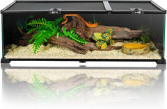 30″ Reptile Terrarium Tank with Ventilation & Feeding Ports for Snakes & Spiders