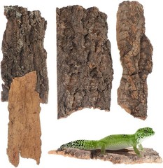 Natural Cork Bark Terrarium 4pcs Reptile Hideout Cave Climbing Platform Vivarium