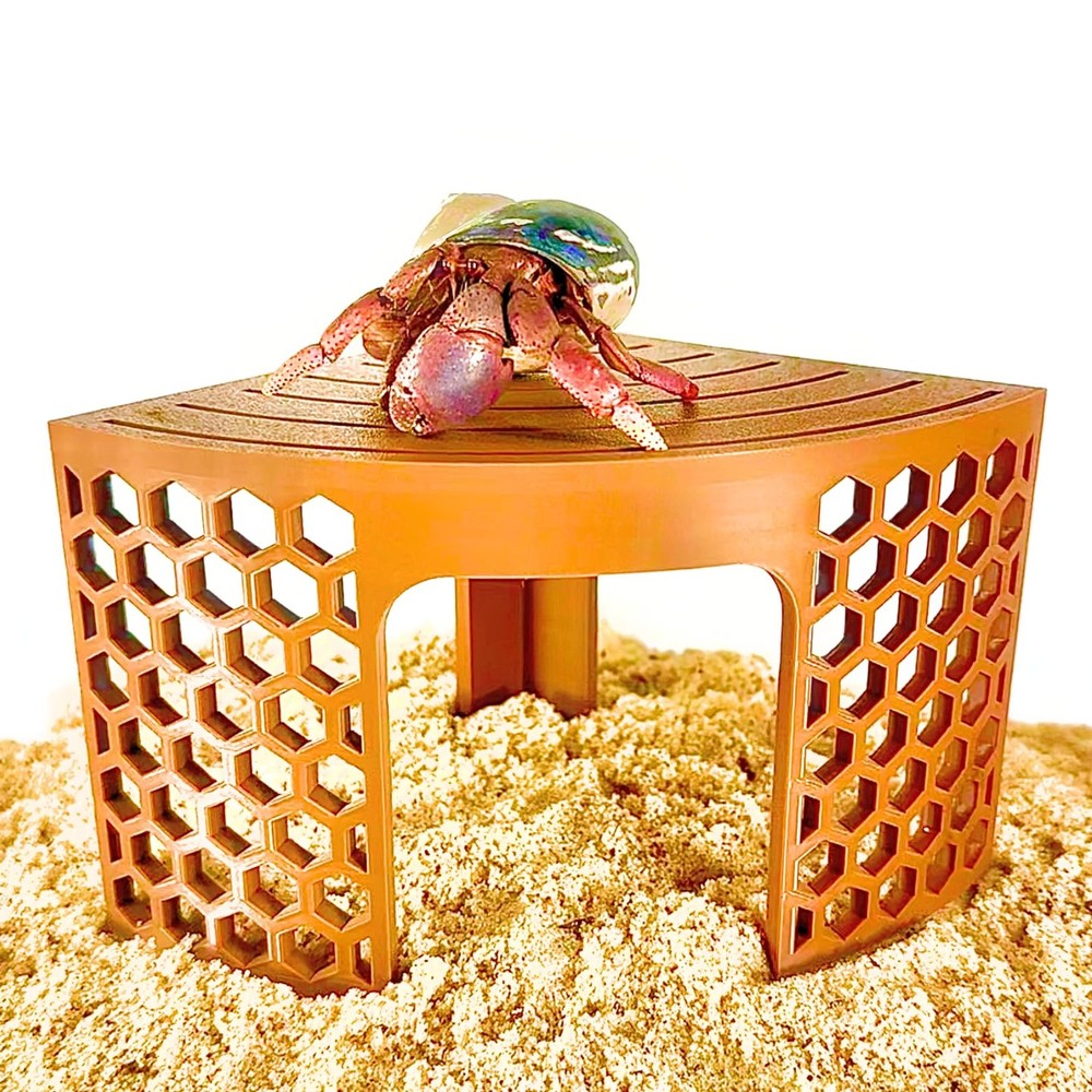 Hermit Crab Climbing Toy Corner Stand Cave Tank Decor Hide Platform Pad