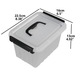 Small Plastic Storage Box, 6-Pack 3 Liter Storage Bins with Lid 3 L