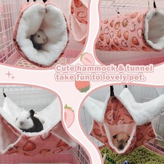 Rat Ferret Hammock Toys Cage Accessories, Guinea Pig Hideout Tunnel, Warm Bed…