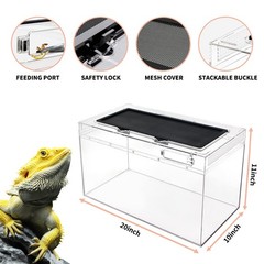 Reptile Growth Reptile Terrarium,10 Gallon Reptile Tank 20″ x 10″x 11″,for In…