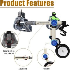 Adjustable Dog Wheelchair for Back Legs Mobility Support Lightweight Pet Wheelch