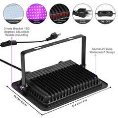 XYCN 2 Pack 150W Black Light 2 Count (Pack of 1), 2pack 150w Led