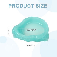 Reptile Food Bowl, Reptile Feeding Dish Corner Bowl S (5.1In, Glow Blue)