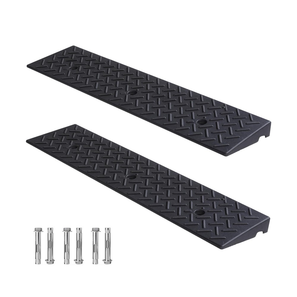 2 Pack Rubber Curb Ramps Driveway ramp, 2″ H, 39.4″ L, 9.8″ W, Heavy Loading …