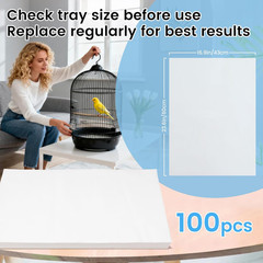 23.6X16.9In Bird Cage Liners – 100 Sheets Pre-Cut Disposable Cage Tray Liners, H