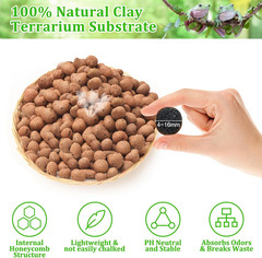 10LBS Expanded Clay Balls Terrarium Substrate for Reptiles – 100% Organic Lightw