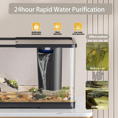 Turtle Tank Kit(Tank+Lamp+Filter+Stones) Acrylic Aquatic Turtle Tank Starter Kit