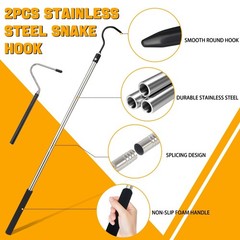 2pcs Snake Hook Set, Heavy Duty Snake Catcher Stainless Steel Snake Handling …