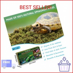 Riare 7 OZ Premium Sphagnum Moss for Reptiles- 10QT Natural Live Moss Reptile Mo