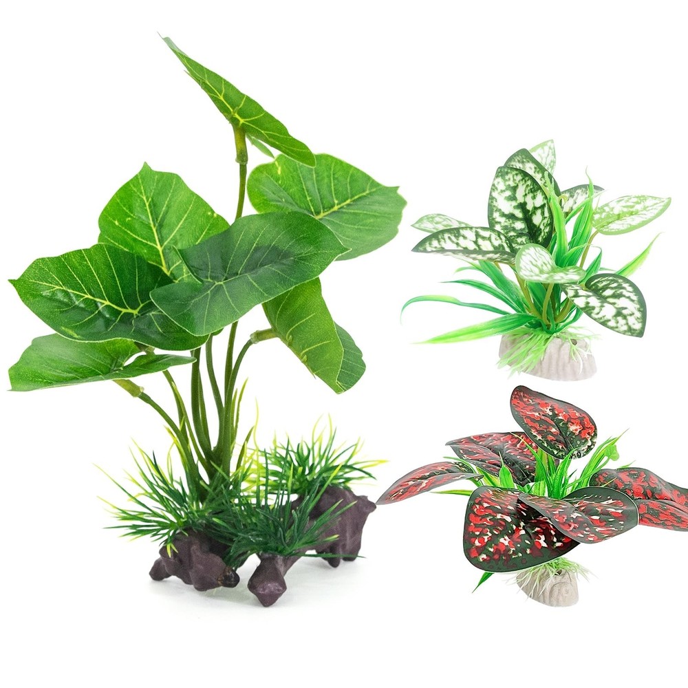 Reptile Artificial Plants 3PCS Terrarium Plants Aquarium Plants Decorations f…