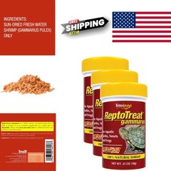 Delicious Gammarus Shrimp Treat for All Aquatic Pets 0.35 Ounce Pack of 3
