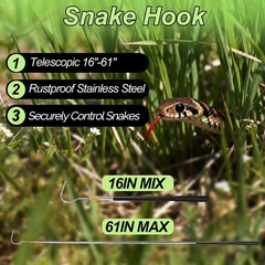 61 inch Snake Hook, Professional Reptile Catcher Handling Tool, Stainless Ste…