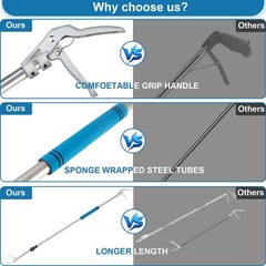 UEGHNS Snake Grabber Reacher Tool, 69″ Snake Catcher Tongs Long Handle Heavy …