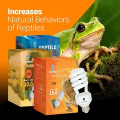 2 Pack 23-Watt Reptile Bulb Desert UVA UVB Light – 10.0 UVB Reptile Light – C…