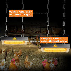 Chicken Coop Heater for Winter, Heat Lamp for Chickens 400W, Chicken Heater for