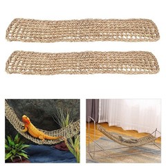 Mipcase 2Pcs Reptile Seagrass Hammock Lizard Hammock Hanging Ladder Lounger C…