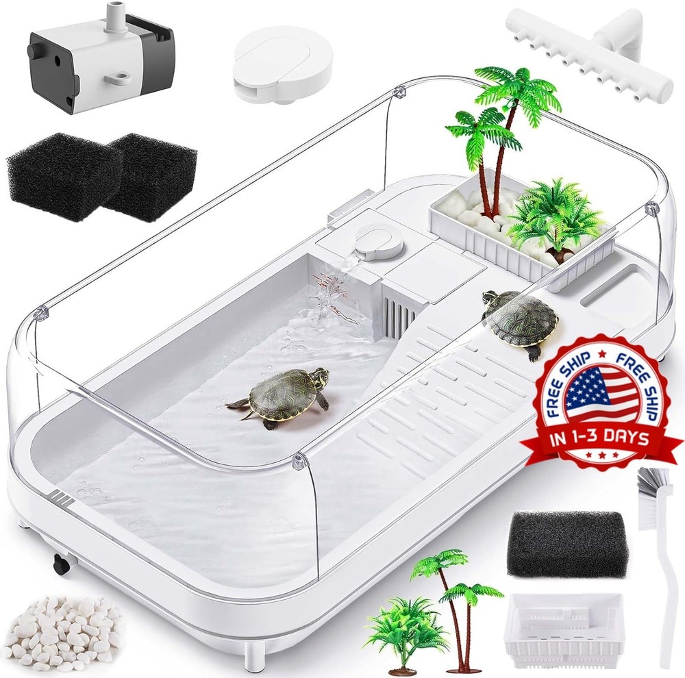 Kit de acuario para tortugas, kit de inicio para tanque de tortugas con bomba y
