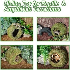 4pcs Crested Gecko Hide,Reptile Mossy Caves Hideout,Leopard Gecko Humid Hide,Nat