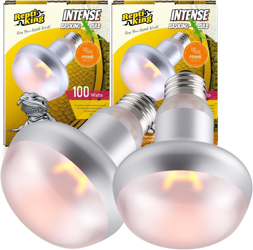 2 Pack 100W Reptile Heat Bulb UVA Basking Lamp Bearded Dragon Turtle